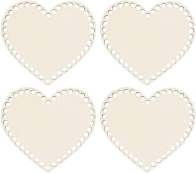 ByShane - Mandbodem voor haken hartvorm - Houten vloer - Breien accessoires - Set van 4