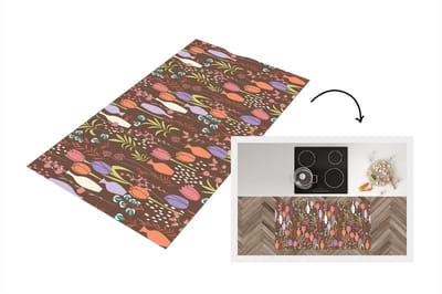 Keukenloper - Loper keuken - Bloemen - Vaas - Patronen - 120x60 cm - Keukenloper vinyl