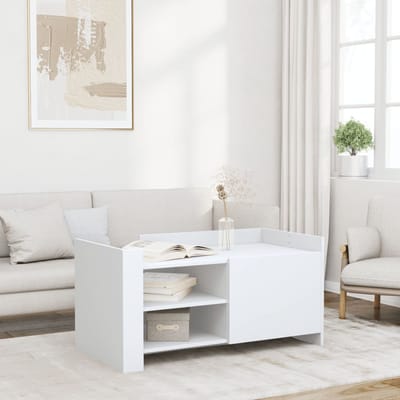vidaXL - Salontafel - 100x50x50 - cm - bewerkt - hout - wit