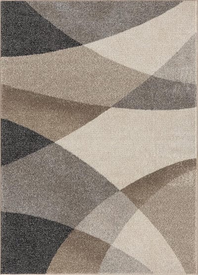 Famanu – Modern laagpolig tapijt geometrisch patroon beige 80 x 140 cm voor woon- en slaapkamer