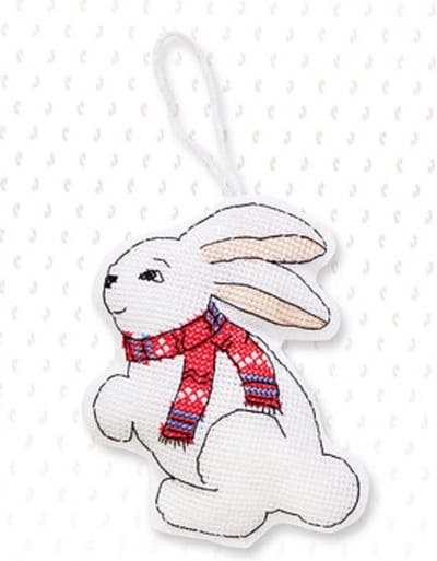 Borduurpakket Luca-s Christmas Toy - Konijn - Rabbit (kerstboomhanger)