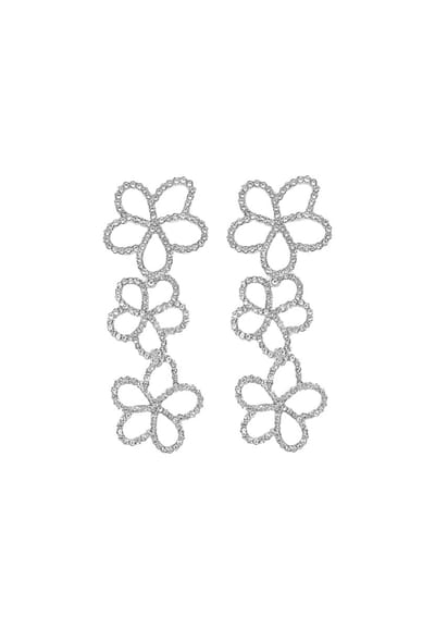 Margot Bardot Iris Flower Oorbelen Silver