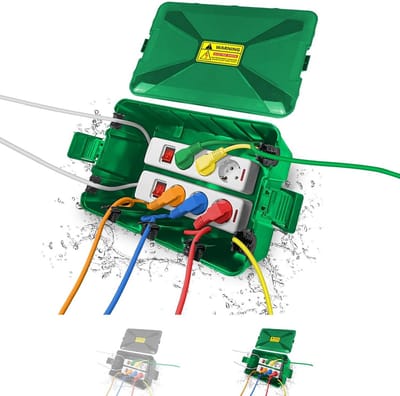 Waterdichte Kluis - Aansluitkast Buiten - Elektrische Beveiliging - XXL Inhoud 7 Gaten - 32 x 21.5 x 13 cm