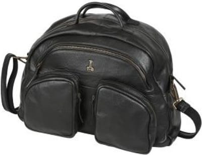 T-Burn Brands Luxe Grote lederen Sport-Reistas - RundLeder - afmeting: 53 x 23 x 32 cm. - Zwart