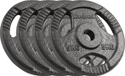 Rebel Active Serie - Gietijzeren Halterschijven - 20kg - Set 4x5kg - Ergonomische Handvatten