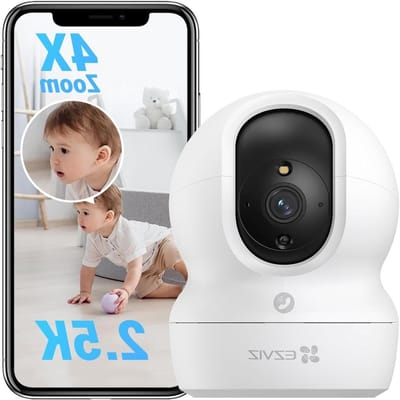Beveiligingscamera Binnen - Babymonitor Camera - Huisbewaking - Slimme Bewegingsdetectie - 4MP - Wit