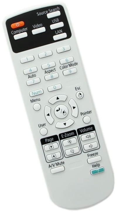 Afstandsbediening geschikt voor de EPSON POWERLITE 1262W beamer, vervangt 1599176 / 159917600