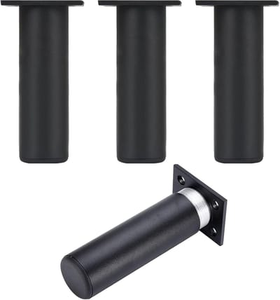 Meubelpoten Bank - Verstelbare Pootjes - Meubels Verhogen - Stevig Aluminium - 20 cm - Mat Zwart