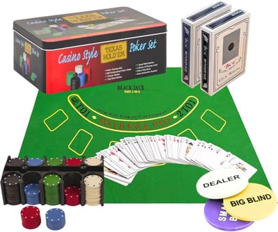 Professionele 200-delige Poker- en Blackjack Speelset met Draagtas