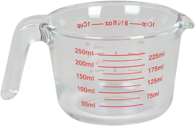 Urban Living Keuken maatbeker/mengbeker - glas - transparant - 250 ml - schenktuit