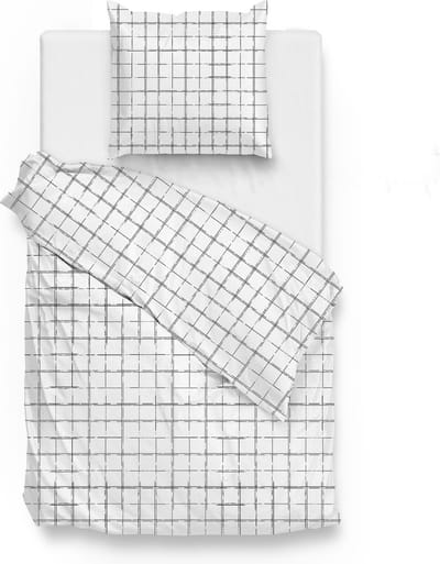 Zohome Delon Dekbedovertrek - Eenpersoons - Katoensatijn - 140x200-220cm - Off-White