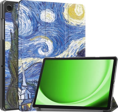Hoesje Geschikt voor Samsung Galaxy Tab A11 / A9 - Dun & Stevig - Trifold Bookcase - Hard Cover - Hardcover Book Case - Tablet Hoes - Sterrenhemel