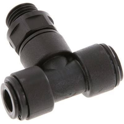 8mm x G1/4'' inline T-stuk POM Insteekfitting Buitendraad FDA Draaibaar NBR