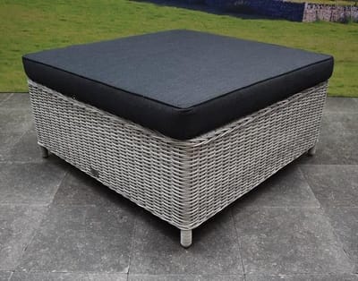 Ibiza voetenbank 92x92xH37 cm wit grijs