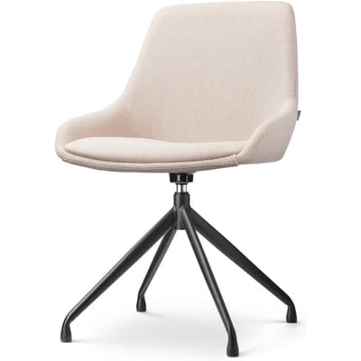 Nolon Nola-Isa Eetkamerstoel Draaibaar Beige - Stof - Zwart Onderstel - Design - Scandinavisch - Comfortabel