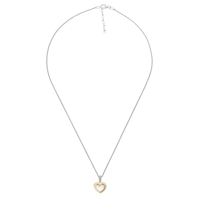 Orphelia ZH-7289/G - CHAIN WITH PENDANT HEART MOP & ZIRCONIUM - 925 silver - cubic zirkonia - parelmoer -  45 cm