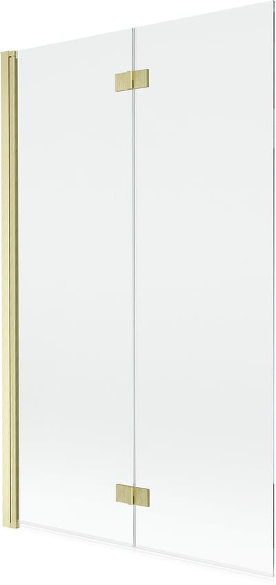 Mexen Mist badscherm 2-delig links 110 x 150 , transparant, geborsteld goud - 8A9-110-002-55-00-L