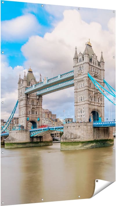Gards Tuinposter Tower Bridge in Londen - 120x180 cm - Tuindoek - Tuindecoratie - Wanddecoratie buiten - Tuinschilderij