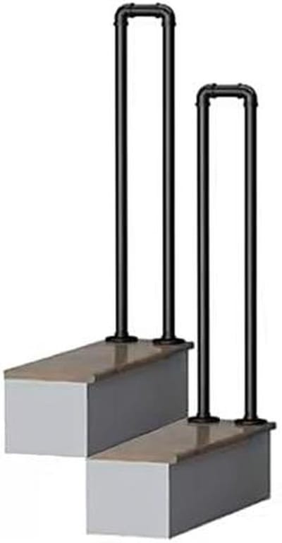 Smeedijzeren Balustrade Paal - Trapleuning Steun - Veiligheid Verhoging - Verstelbare Hoogte - 85 cm - Zwart