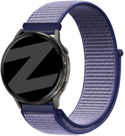 Bandz Nylon Loop Strap 18mm - horlogebandje geschikt voor Garmin Vivoactive 4S / Vivomove 3S / Venu 2S / Venu 3S / Forerunner 255S / Forerunner 265S / Venu 4 41mm - Blauw