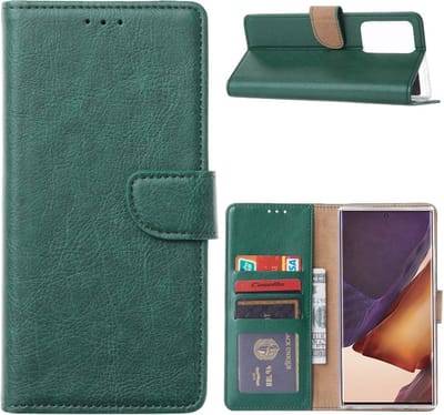 LuxeBass Hoesje geschikt voor Samsung Galaxy Note 20 Ultra - Bookcase Groen - portemonnee hoesje gsm hoesje - telefoonhoes - telefoonhoesjes