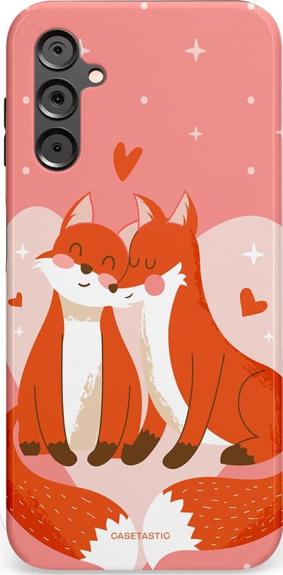 Casetastic Hoesje Geschikt voor Samsung A14 (5G/4G) - Stijlvolle Beschermende Duo-layer Case - Vossenzoen