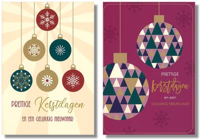 MGPcards - 10 Dubbele wenskaarten - Kerstkaarten / Nieuwjaar - Witte envelop - 10 x 14 cm - 2 Motieven per doosje