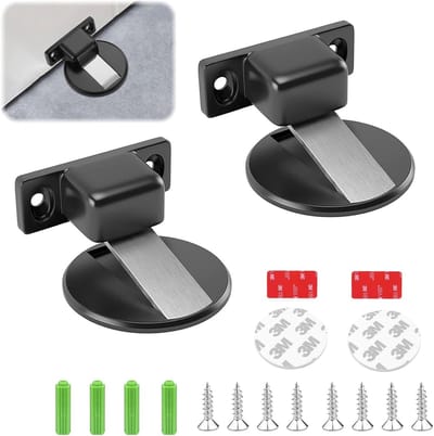 Stabiele magnetische deurscharnier met lijm en schroeven - 2 stuks, onzichtbare deurstopper voor effectieve bescherming en gebruiksgemak
