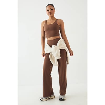 Dames Dsgn Studio Ultra Sculpt Naaddetail Rechte Pijp Yoga Broek | Mocha | Maat: XS