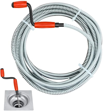 Afvoerontstopper, afvoerontstopper met slinger 5 m × 6 mm, gootsteenontstopper, toiletontstopper Geschikt voor keukengootstenen en badkamerleidingen