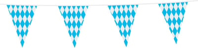 Vlaggenlijn Blauw / Wit Geruit Bavaria 10m - Verjaardag Feest Party Festival Poolparty Decoratie Oktoberfest Bierfeest