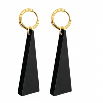 Oorbellen-Saheli-Hout-Zwart-Goudkleur-Charme Bijoux