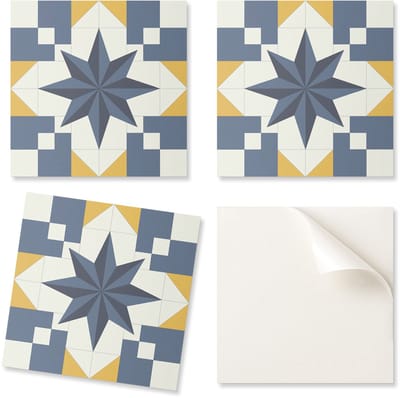 Set vinyltegels met geometrisch sterrenpatroon, 20x20x20 cm