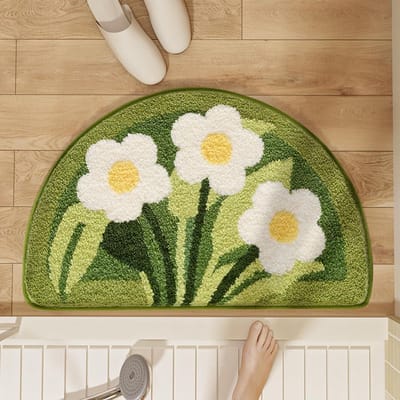 Badmat 45x70cm - Bloemvorm - Zacht en absorberend - Comfortabel voor je voeten - ShopVlot