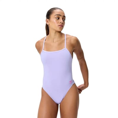 Speedo Female Solid V-back 2.0 Zwemkleding Paars UK 34 Vrouw