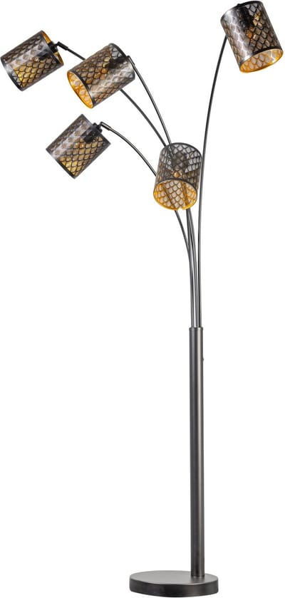 Sfeervolle vloerlamp Laser - 5 lichts - zwart goud