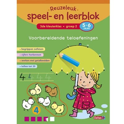 Reuzeleuk speel- en leerblok - Voorbereidende teloefeningen Educatieve boeken (spelletjes en raadsels)