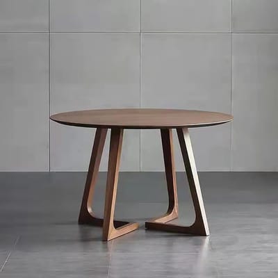 Houten Eettafel - Ronde Tafel - Gezellig Dineren - V-vormige Stevige Poten - 90CM Diameter - Natuurlijk Hout