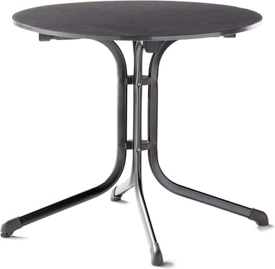 Ronde Klaptafel Ø 85 cm met Leisteen Decor Tafelblad - UV-bestendig Buitenmeubel