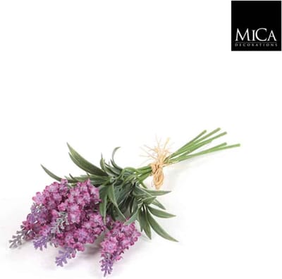Mica Decorations bosje lavendel met 6 takjes maat in cm: 34 lila LILA