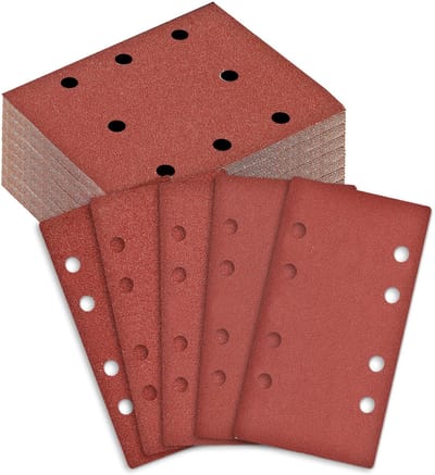 Allecto - Schuurpapierset - 100 stuks - Voor multischuurmachine - 80 x 133 mm - 5 korrelgroottes - Geschikt voor hout en metaal