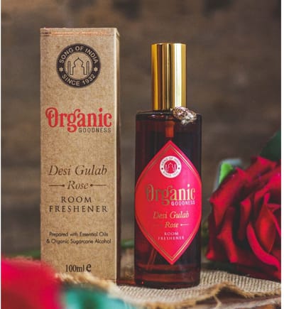 Song of India - Roomspray Desi Gulab Rose (in amberkleurig glas, 100 ml) Song of India