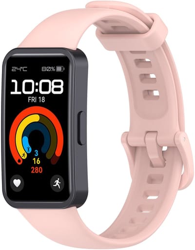 Strap-it Siliconen Classic bandje - geschikt voor Huawei Band 8 / Huawei Band 9 / Huawei Band 10 (roze)
