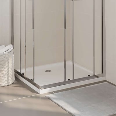 vidaXL - Douchebak - rechthoekig - 80x90 - cm - ABS - wit