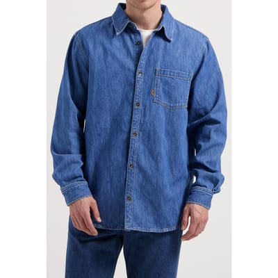 Mud Jeans Chris Denim Shirt Medium Stone Maat: L | Casual Overhemden Outlet | Heren | Blauw