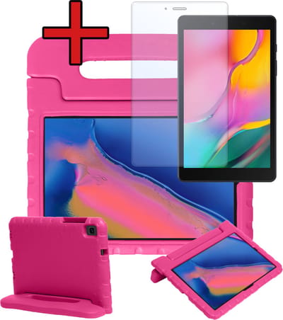 Hoesje - Geschikt voor Samsung Galaxy Tab A 8.0 (2019) - Met Screenprotector - Kinderhoes - Shockproof Bumper - Kidsproof Case - Tablethoes - Kinder Hoes Cover - Roze
