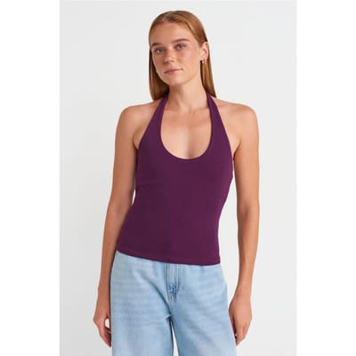 Geribbelde Halterloze Mouwloze Blouse