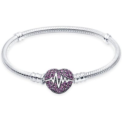 925 Verzilverde Klassieke Magische Oog Armband Liefde Vol Diamant Slangenbotketting Hartslag Basisketting DIY Accessoires 17 white