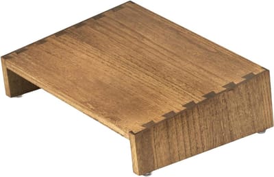 Houten onderdesk voetensteun met hoogteverstelling - Draagbare ergonomische voetenbank voor verbeterde houding en bloedsomloop - Donkerbruin