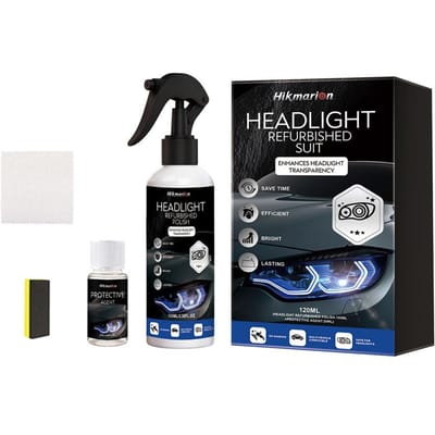 Professionele Autokoplamp Restauratie Kit Koplamp Polijstgereedschap Set Verwijder Vergeling Oxidatie Kras Reparatie Vloeibaar Reinigen black